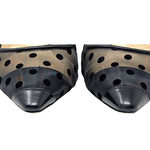 Jimmy Choo Romy 100 Polka Dot Mesh Heels 37.5 - Picture 4 of 8